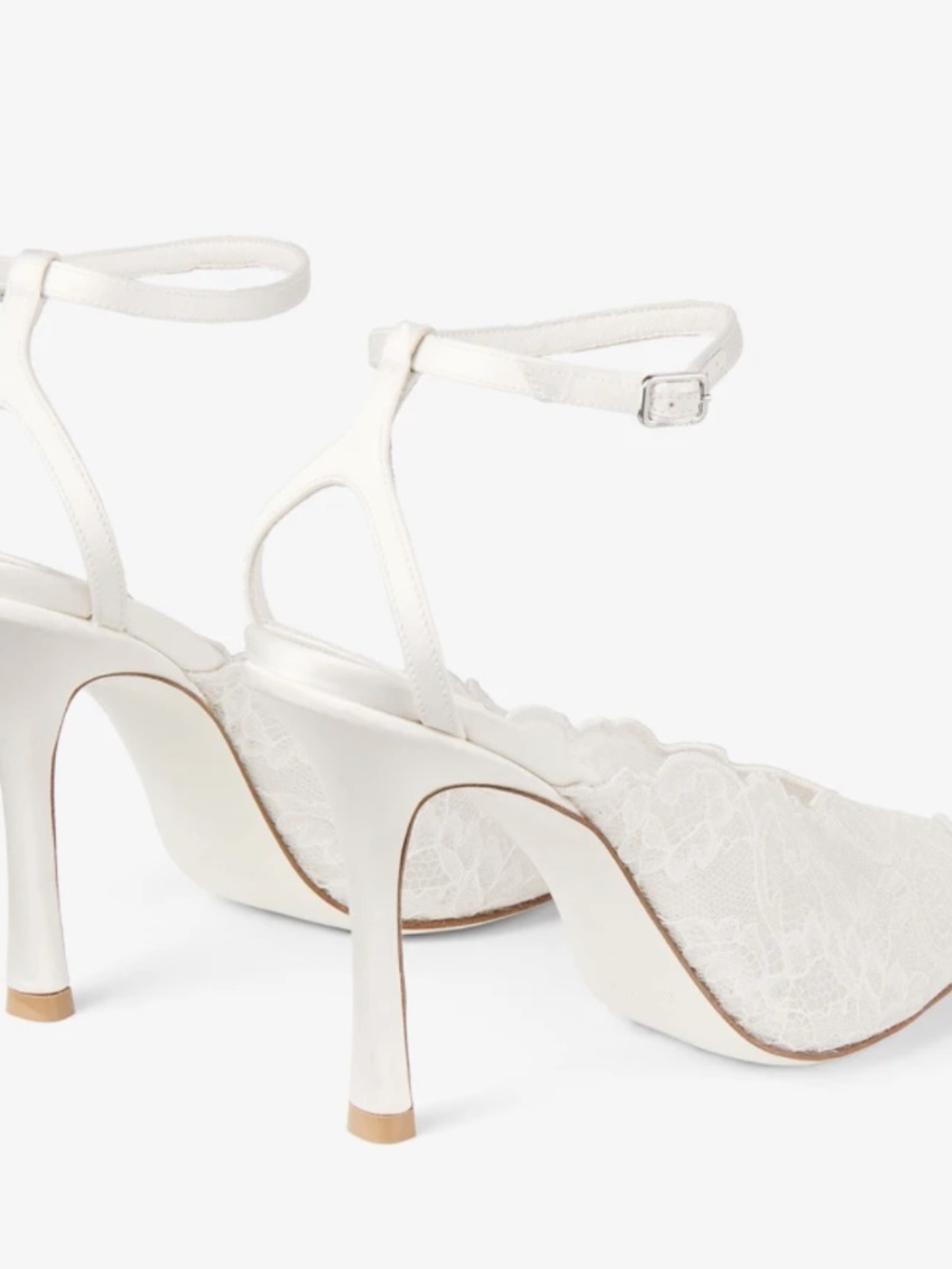 Jimmy Choo Faiz 100 Ivory Lace Pumps - Picture 3 of 5